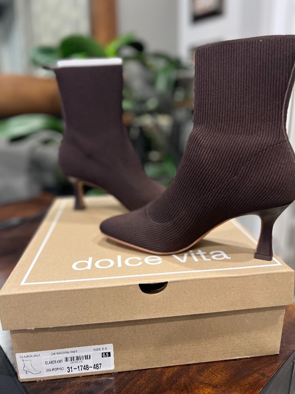 ✨ Brand New Dolce Vita "Glamor Knit" Dark Brown Ankle Booties ✨